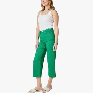 Judy Blue Women’s Kelly Green High Waist Cropped Capris Pants Trousers 5/27